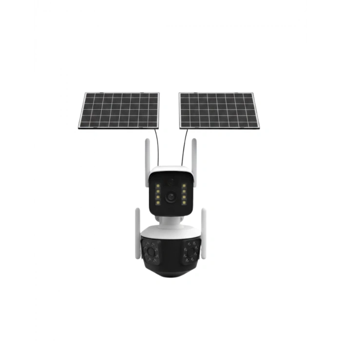 Nevamel® Çift Solar Panelli 4G Kablosuz IP Güvenlik Kamerası 9MP ve Hareket Takipli