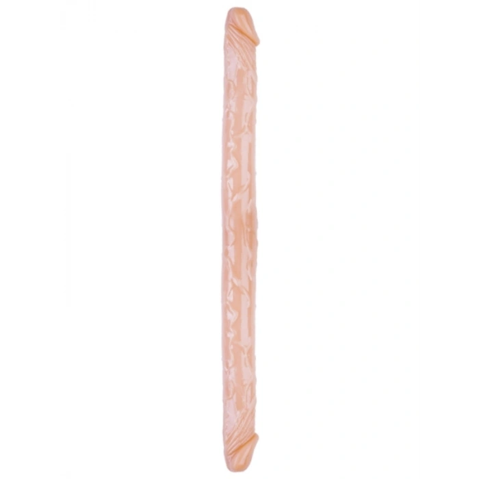Nevamel® Çift Taraflı Esnek Dildo 34 Cm – Gerçekçi Dokulu Ten Renk