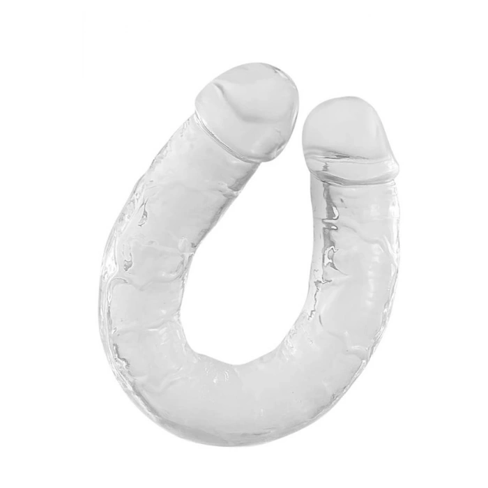 Nevamel® Çift Taraflı Şeffaf Realistik Dildo – Esnek Jelly Malzeme, 44,5 Cm