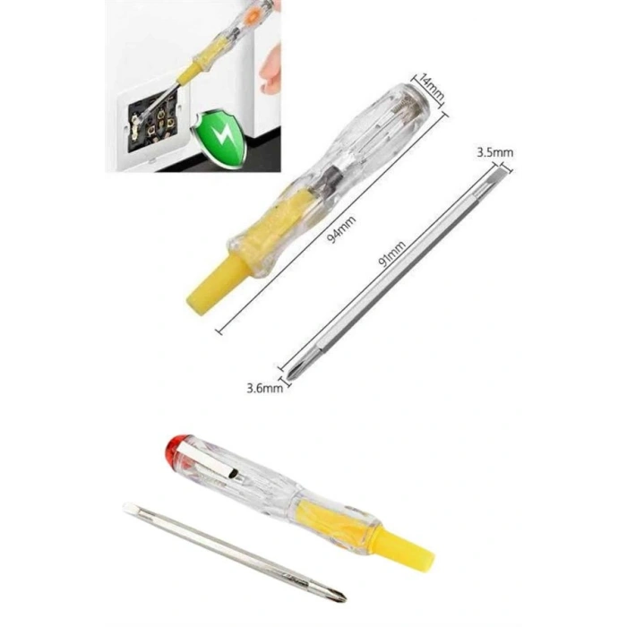 Nevamel Çift Uçlu Kontrol Kalemi Elektrik Test Kalemi Şeffaf