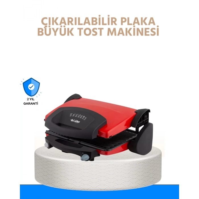 Nevamel® Çıkarılabilir Plakalı 2000W Tost Makinesi – Termostatlı Kolay Temizlenir