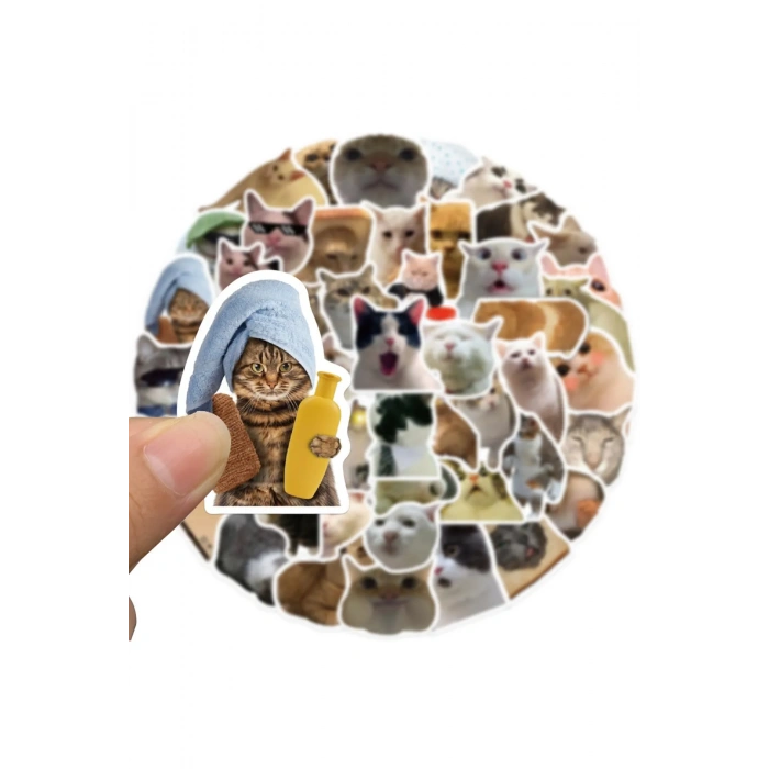 Nevamel  Çılgın Kediler Macbook Notebook Tablet Telefon Ajanda Laptop Defter Sticker Seti