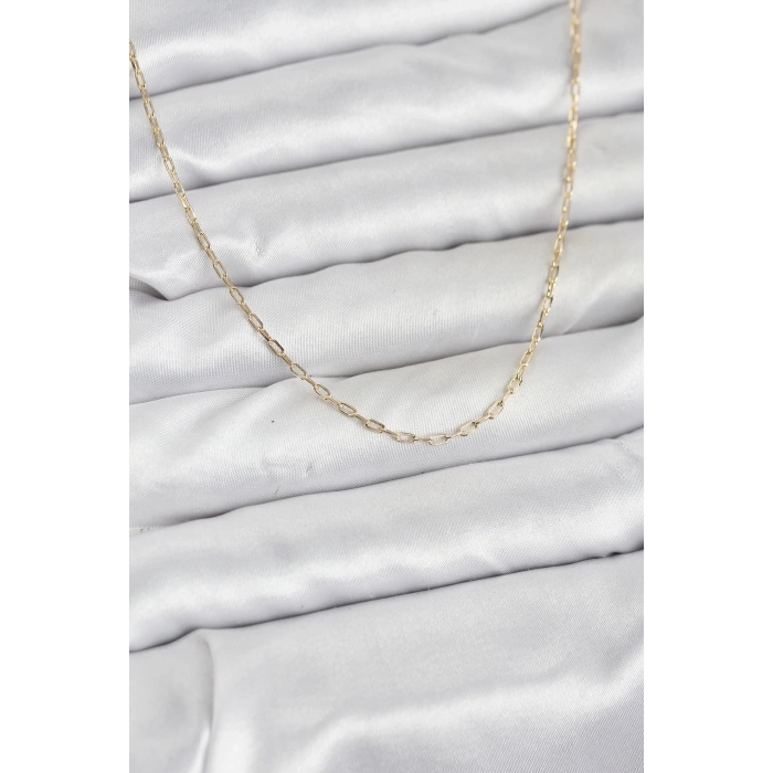 Nevamel® CM 14K Gold Renk Ataç Zincir Model 60 cm Kadın Kolye 5886