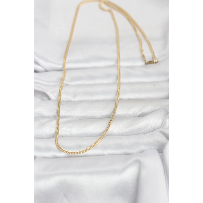 Nevamel® CM 14K Gold Renk Dolgun Zincir Model 60 cm Kadın Kolye 5886