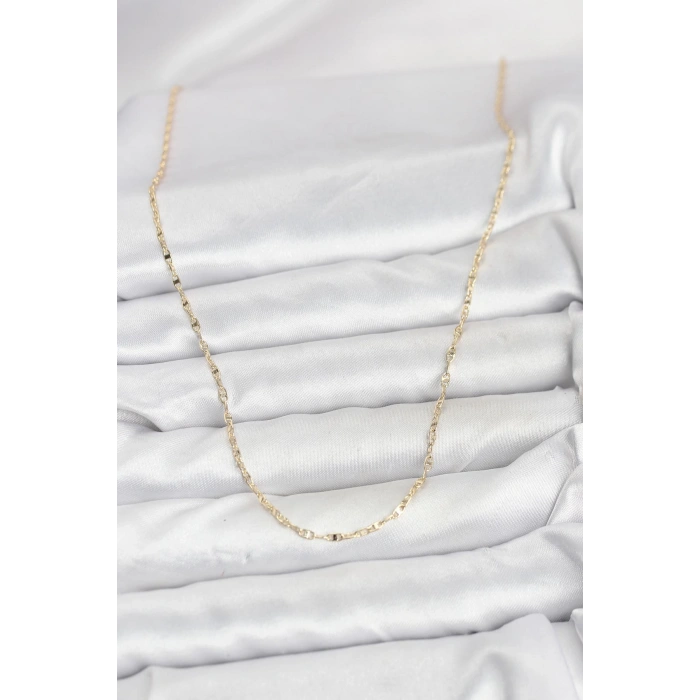 Nevamel® CM 14K Gold Renk Gemici Zincir Model 60 cm Kadın Kolye 5886