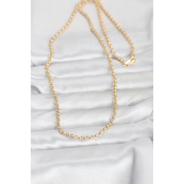 Nevamel® CM 14K Gold Renk Halka Zincir Model 60 cm Kadın Kolye 5886