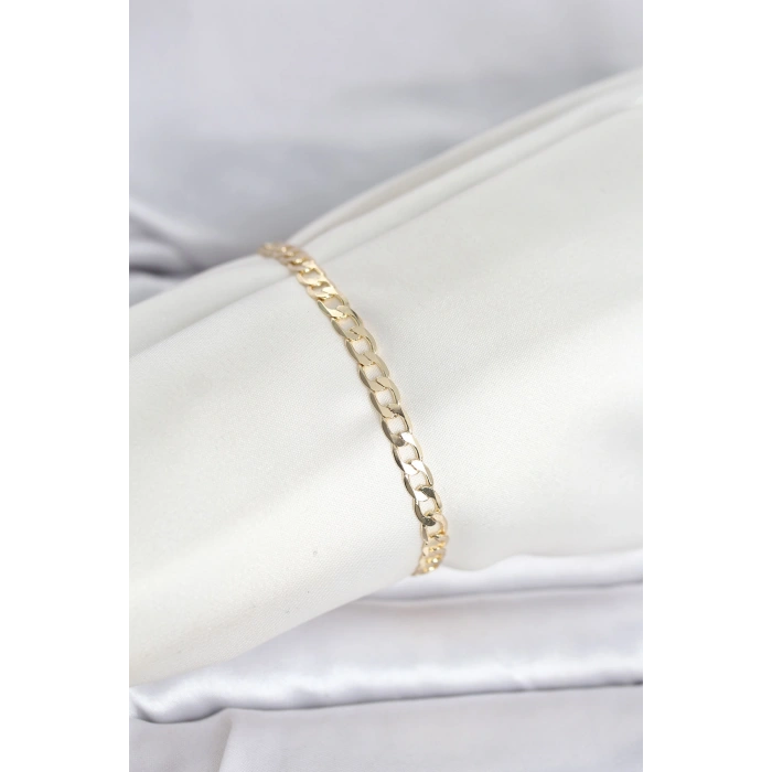 Nevamel® CM 14K Gold Renk Halka Zincir Model Kadın Bileklik 5886