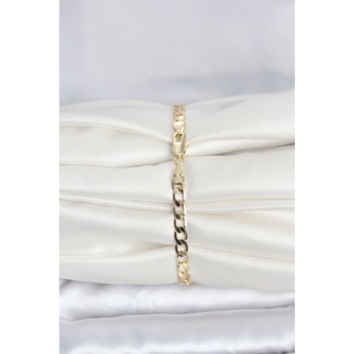Nevamel® CM 14K Gold Renk Halka Zincir Model Kadın Bileklik 5886