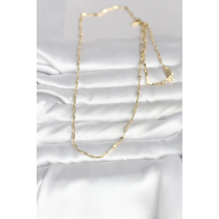 Nevamel® CM 14K Gold Renk İnce Ataç Zincir Model 60 cm Kadın Kolye 5886