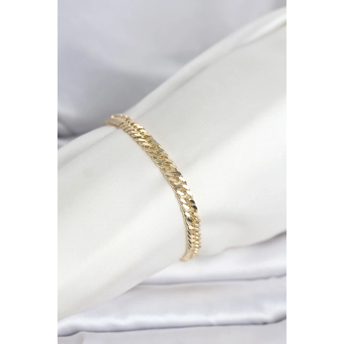Nevamel® CM 14K Gold Renk Kalın Zincir Model Kadın Bileklik 5886