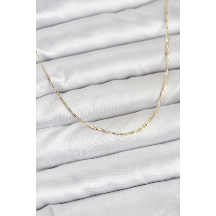Nevamel® CM 14K Gold Renk Kesme Model 60 cm Kadın Kolye 5886