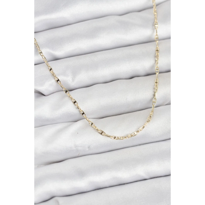 Nevamel® CM 14K Gold Renk Pirinç Gemi Zinciri Model Kadın Kolye 5886