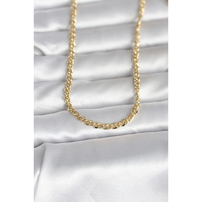 Nevamel® CM 14K Gold Renk Zincir Model 60 cm Kadın Kolye 5886