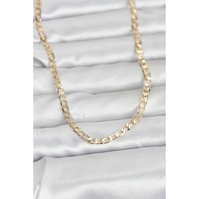 Nevamel® CM 14K Gold Renk Zincir Model 60 cm Kadın Kolye 5886