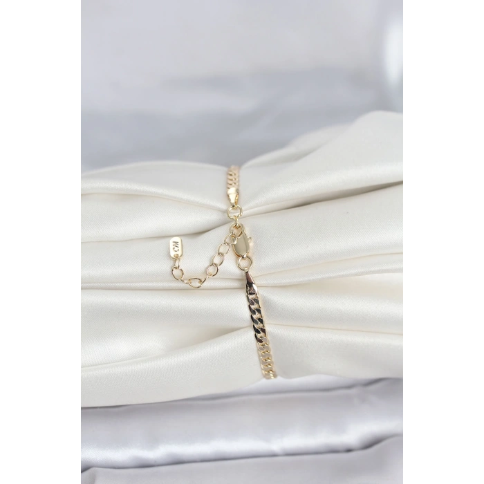 Nevamel® CM 14K Gold Renk Zincirli Model Kadın Bileklik 5886