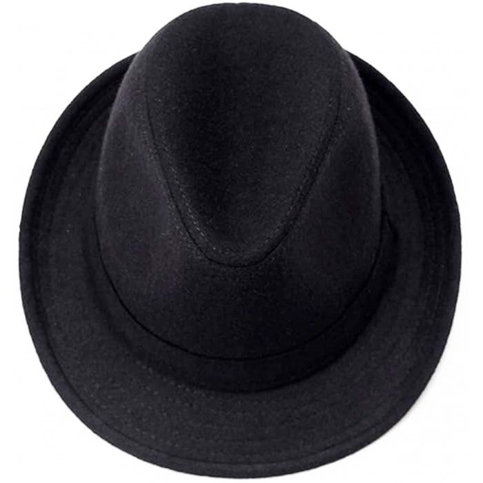 Nevamel Çocuk Boy Siyah Kumaş Fötr Şapka Gösteri Şapkası Michael Jackson Şapkası 54 No
