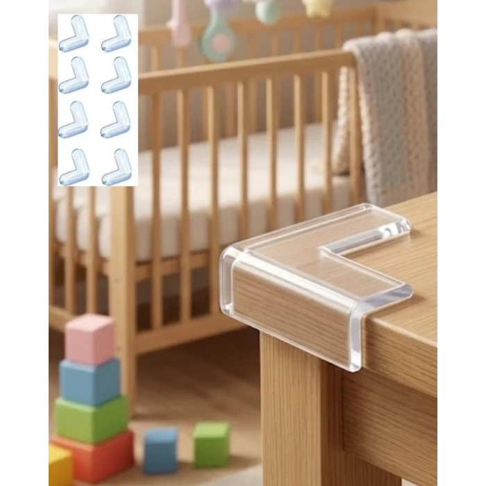 Nevamel® Çocuk Güvenlik Köşe Koruyucu 8 Li Set Masa Sehpa Köşe Aparatı