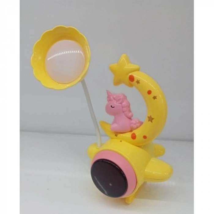 Nevamel Çocuk Odası Ay ve Unicorn Desenli Gece Lambası