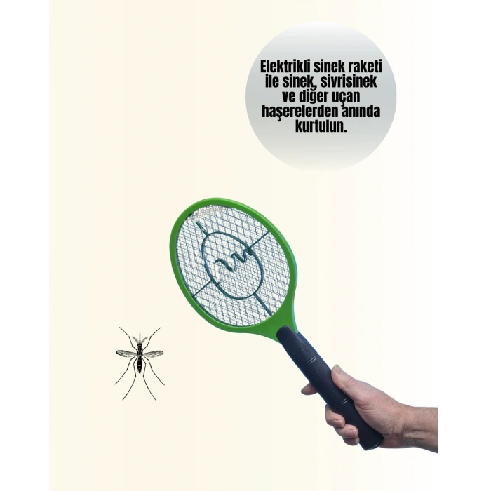 Nevamel® Çocuk ve Evcil Hayvan Dostu Elektrikli Sinek Raketi | Güvenli Kullanım