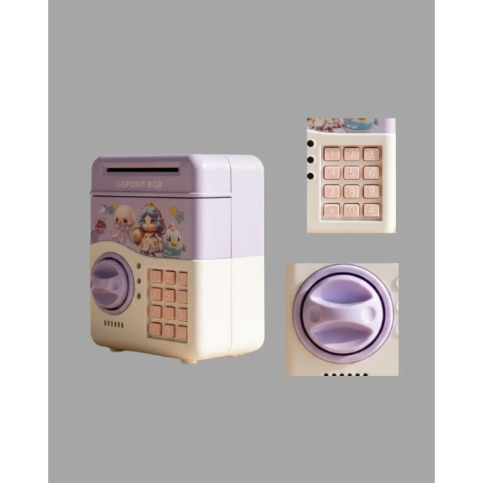 Nevamel® Çocuklar İçin Elektronik Şifreli Para Biriktirme Kumbarası Mor