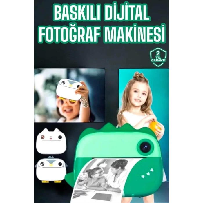 Nevamel® Çocuklar İçin Özel Fotoğraf Makinesi Printer Kamera Taşınabilir HD