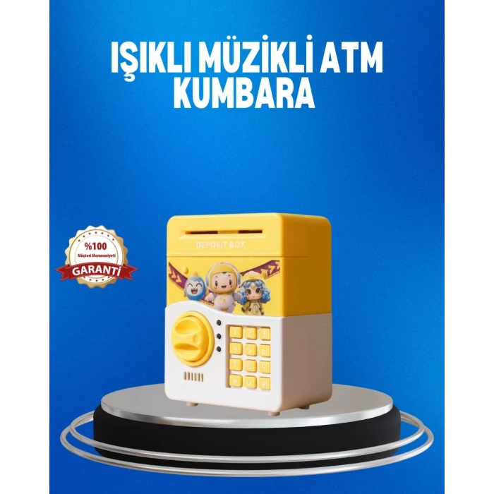 Nevamel® Çocuklar İçin Sarı Elektronik Şifreli Para Biriktirme Kumbarası