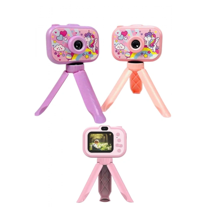 Nevamel® Çocuklara Özel Ayaklı Mini Fotoğraf Makinesi Dijital LCD Ekran