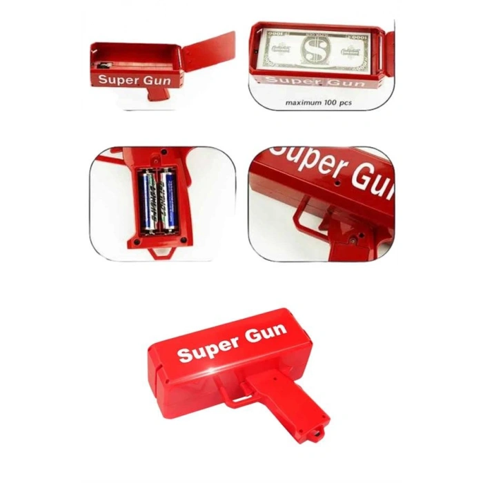 Nevamel Çocuklara Özel Eğlenceli Para Saçma Makinası Parti Oyuncağı Kırmızı