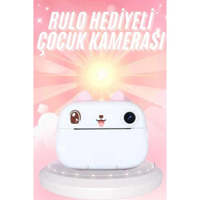 Nevamel Çocuklara Özel Şirin Tasarımlı Mini Fotoğraf Yazıcısı 3 Adet Rulo Hediyeli