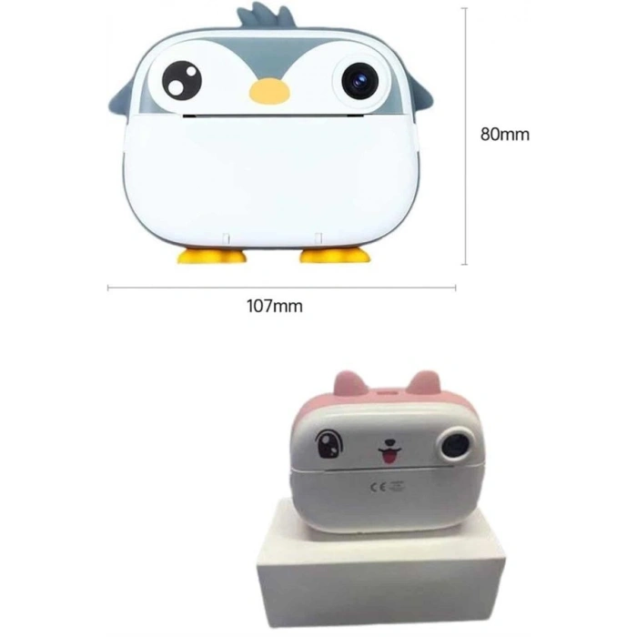 Nevamel Çocuklara Özel Şirin Tasarımlı Mini Fotoğraf Yazıcısı 3 Adet Rulo Hediyeli