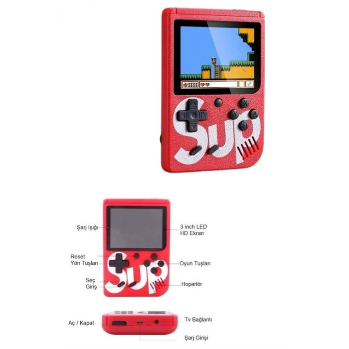 Nevamel Çocuklara Özel Taşınabilir Sup El Atarisi 400 Oyunlu Nostaljik Oyun Konsolu