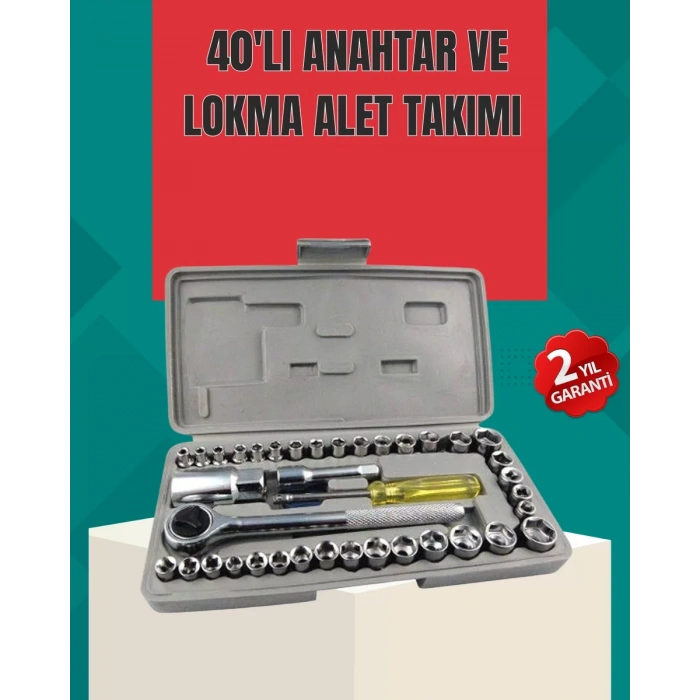 Nevamel® Çok Amaçlı 40 Parça Lokma Anahtar Takımı Korozyona Dayanıklı Çelik