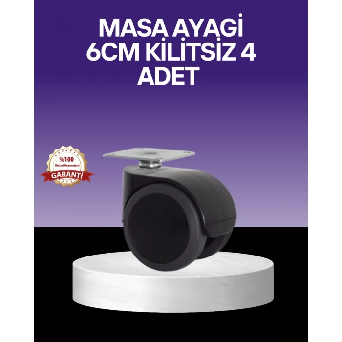 Nevamel® Çok Amaçlı Kilitsiz Masa Ayağı Tekerleği 6 cm