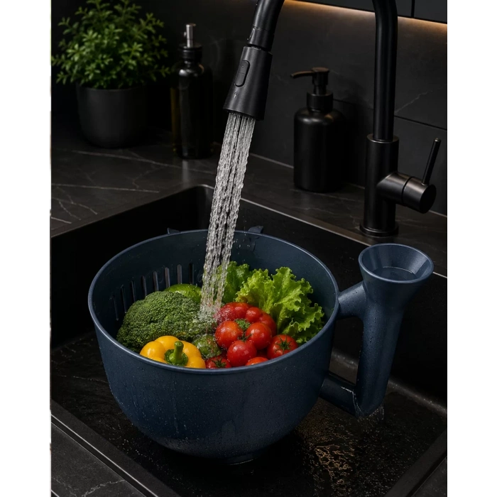 Nevamel® Çok Amaçlı Sebze ve Meyve Temizleme Kabı Pratik Süzgeçli Yapı