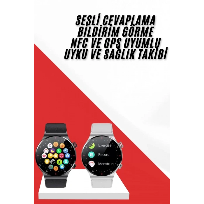 Nevamel® Çok Fonksiyonlu Akıllı Saat Bluetooth Bağlantılı Çağrı Cevaplayabilen Uzun Pil Ömrü Yeni Nesil