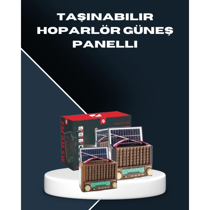 Nevamel® Çok Fonksiyonlu Solar Radyo Bluetooth USB SD Kartlı Taşınabilir Hoparlör