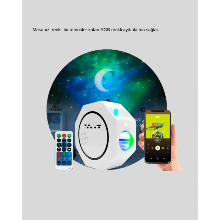 Nevamel® Çok Modlu Yıldız ve Okyanus Efektli Gece Işığı Projektörü