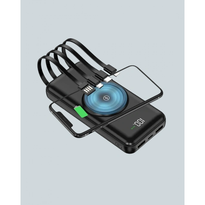 Nevamel® Çoklu Cihaz Uyumu ile Kablolu ve Kablosuz Şarj – Pratik Powerbank