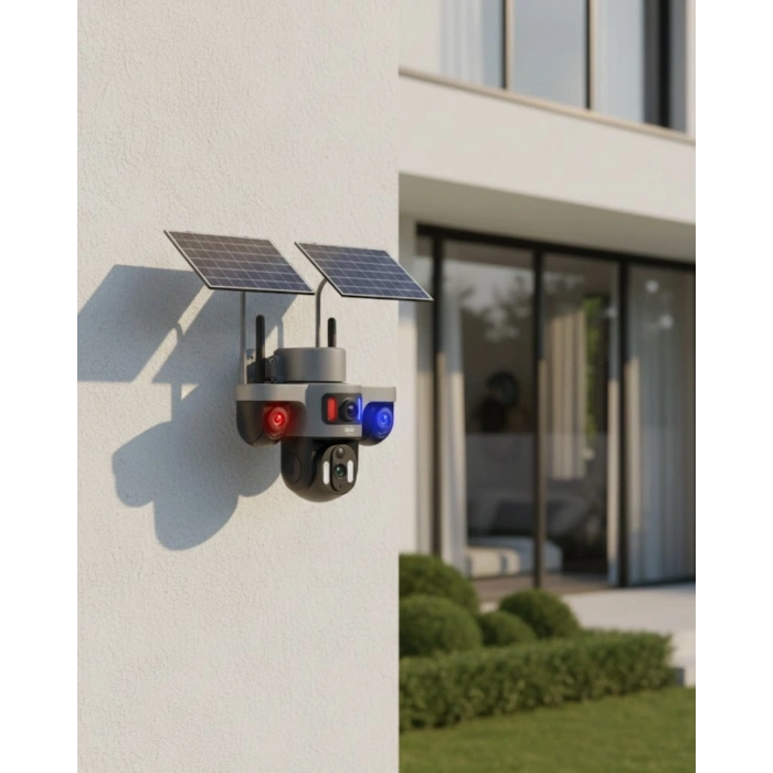Nevamel® Çoklu Lensli 9MP Solar Güvenlik Kamerası 4G SIM Kart Destekli