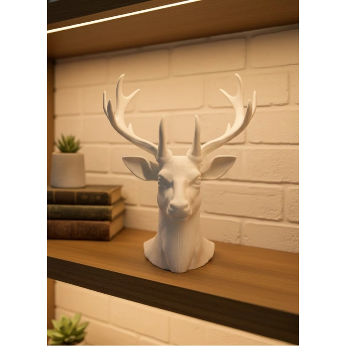 Nevamel® Dekoratif Beyaz Geyik Biblo Salon ve Raf Dekoru