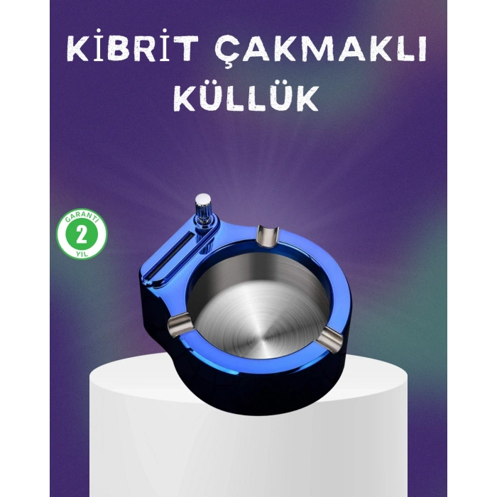 Nevamel® Dekoratif Çakmaklı Küllük Kolay Temizlenebilir Metal