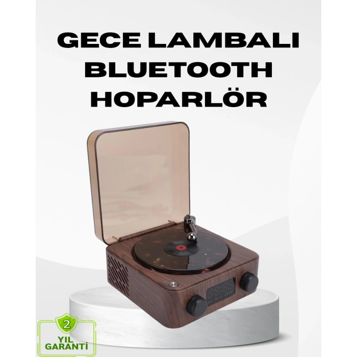 Nevamel® Dekoratif Gece Işığı Bluetooth Hoparlör Dijital Saat Çok Yönlü Sesli Aydınlatma