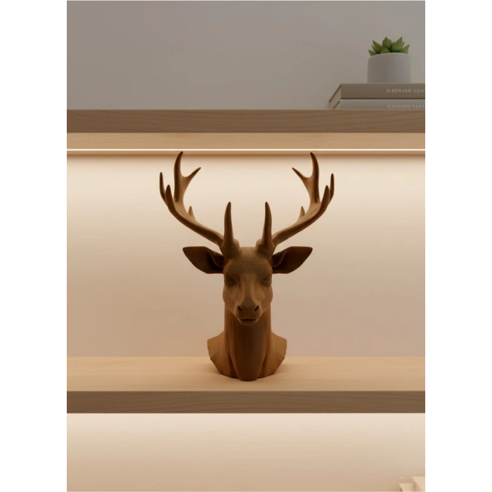 Nevamel® Dekoratif Kahverengi Geyik Biblo Salon ve Raf Dekoru