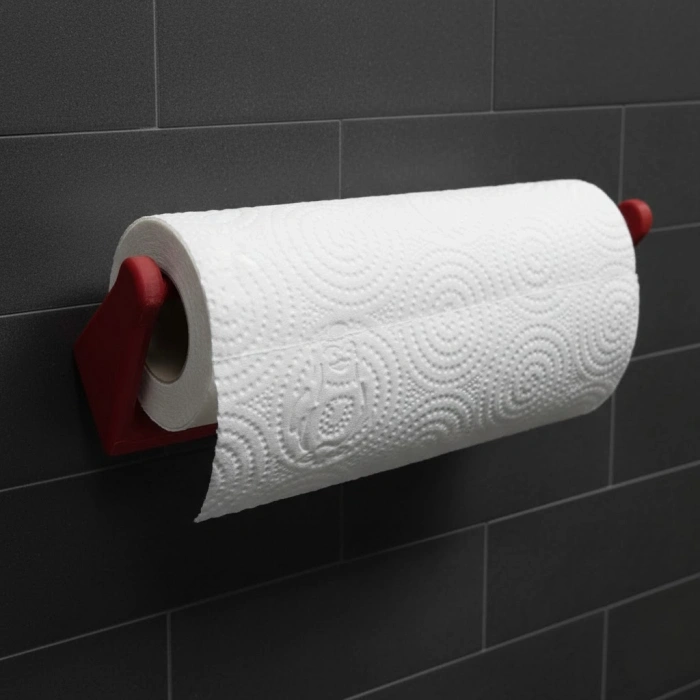 Nevamel® Dekoratif Kırmızı Kağıt Havlu Tutucu Duvar Askılı Model