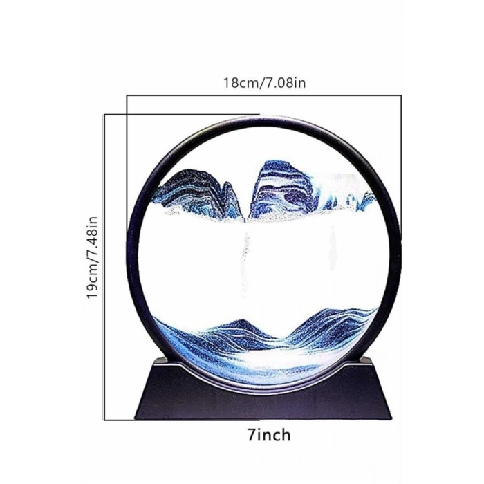 Nevamel Dekoratif Kum Sulu Kum Saati Yuvarlak Şık Kum Tablosu Kum Saati Şeklinde Kum Tablo