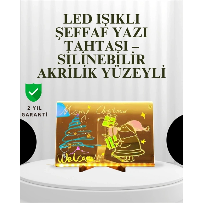 Nevamel Dekoratif LED Yazı Tahtası – Silinebilir Neon Kalemli Planlama ve Hatırlatma İçin İdeal