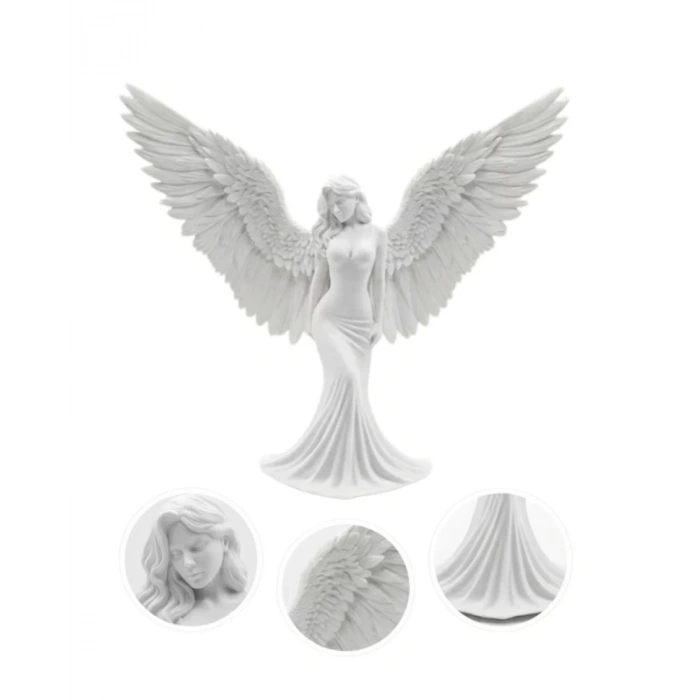 Nevamel® Dekoratif Melek İnsan Figürlü 3D Heykel Biblo Modern Ev Dekoru