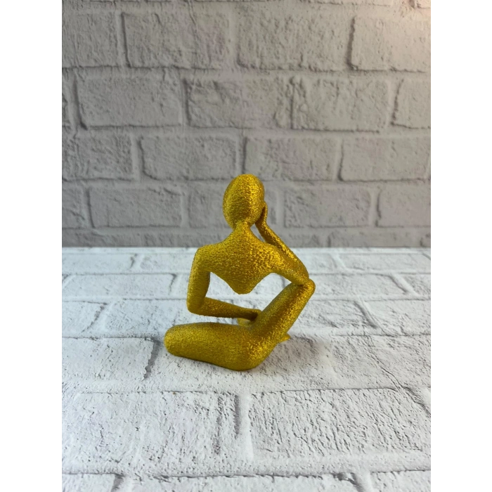 Nevamel® Dekoratif Sarı İnsan Figürü Modern Masa ve Raf Süsü