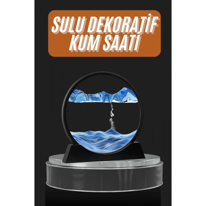 Nevamel Dekoratif Sulu Kum Saati Ofis Masa Üstü Ev Yuvarlak Kum Saati