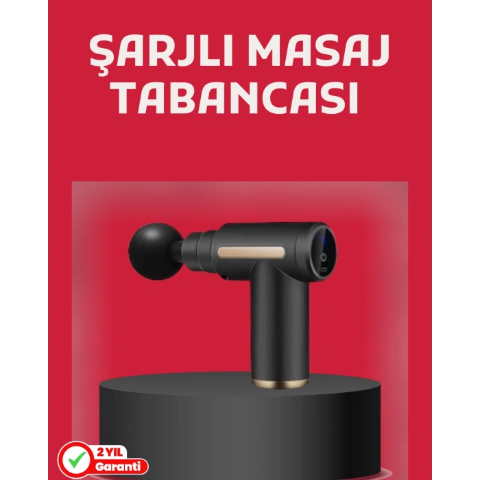 Nevamel® Derin Doku Masaj Tabancası 4 Başlık 6 Kademeli Sessiz Güç Şarjlı Kas Gevşetici